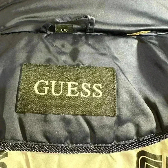 Guess Womens Navy Blue Puffer Hooded Jacket - Picture 4 of 16